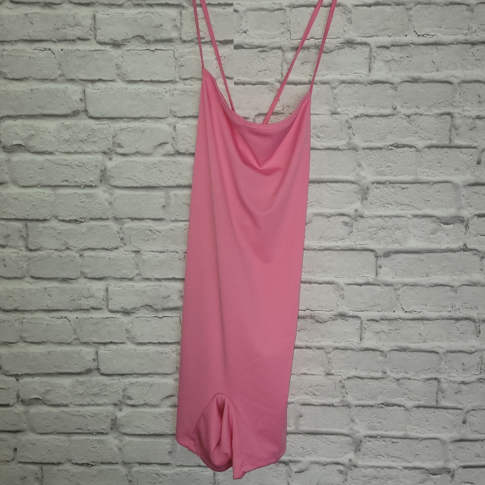 Bubble Gum pink tie-up one-piece romper size 3X Plus Size